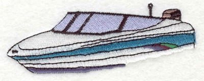 Embroidery Design: Speedboat A <br>3.70"w X 1.35"h