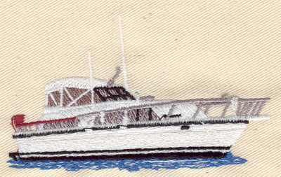Embroidery Design: Yacht<br> 3.60w X 2.15h