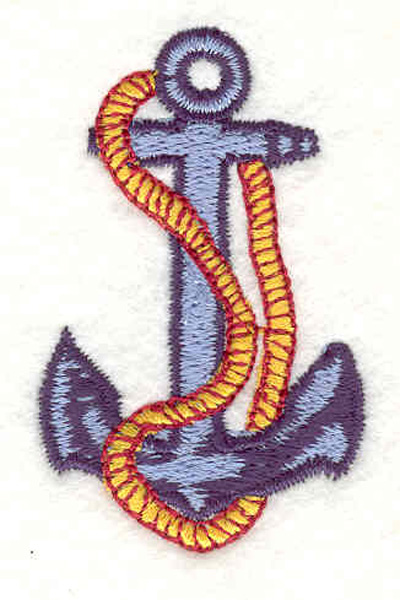 Embroidery Design: Anchor with rope E <br>1.34"w X 2.14"h