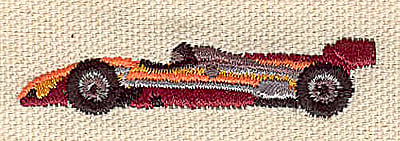 Embroidery Design: Race car <br> 2.20w X 0.50h