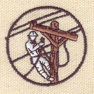 Embroidery Design: Telephone lineman<br> 1.65w X 1.60h | Embroidery Legacy Embroidery Design: Telephone lineman<br> 1.65w X 1.60h