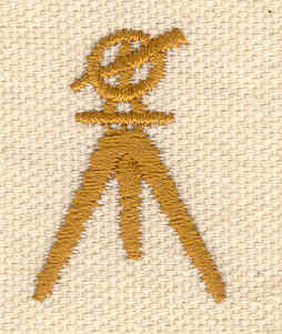 Embroidery Design: Surveyor's tool<br> 0.90w X 1.25h