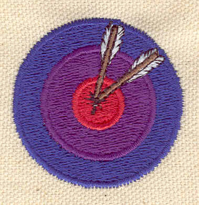 Embroidery Design: Bullseye with arrows<br> 1.65w X 1.65h