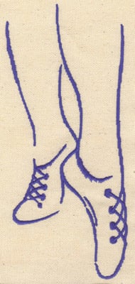 Embroidery Design: Ballet slippers <br> 3.45w X 7.50h