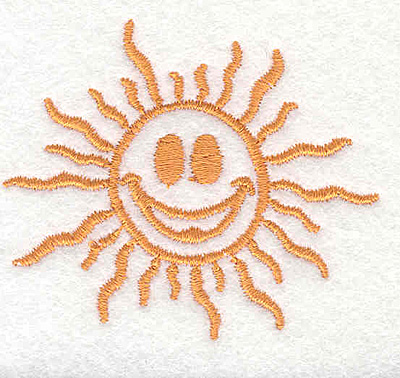 Embroidery Design: Sun happy face <br>2.60"w X 2.20"h