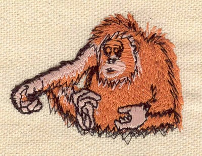 Embroidery Design: Orangutan<br>2.30w X 1.78h | Embroidery Legacy Embroidery Design: Orangutan<br>2.30w X 1.78h