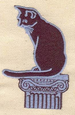 Embroidery Design: Cat on pillar<br> 2.00w X 3.10h