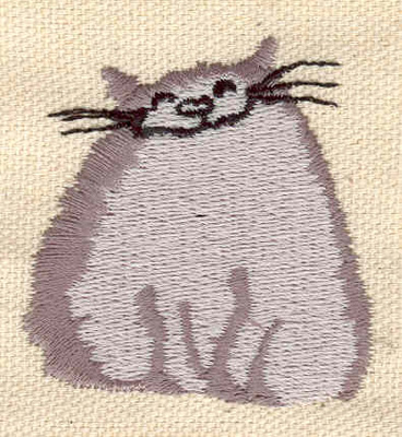 Embroidery Design: Fat cat<br>1.70w X 1.80h