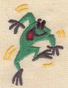 Embroidery Design: Dancing frog<br> 1.64w X 2.14h