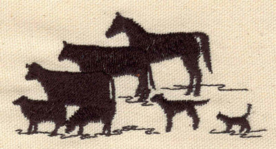 Embroidery Design: Barnyard animals<br> 3.63w X 1.84h