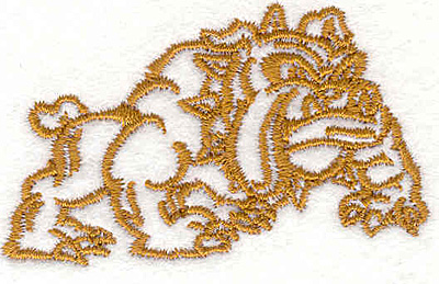 Embroidery Design: Bulldog B<BR>1.60" x 2.56"