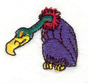 Embroidery Design: Vulture<BR>1.0" x 1.22"