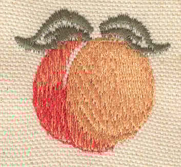 Embroidery Design: Peach<br> 1.49w X 1.44h