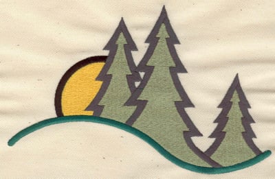 Embroidery Design: Forest scene<br> 7.09w X 4.52h