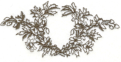 Embroidery Design: Flower Wreath<br> 2.32" X 4.93"