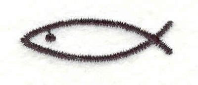 Embroidery Design: Fish Symbol <br>1.50"w X 0.46"h