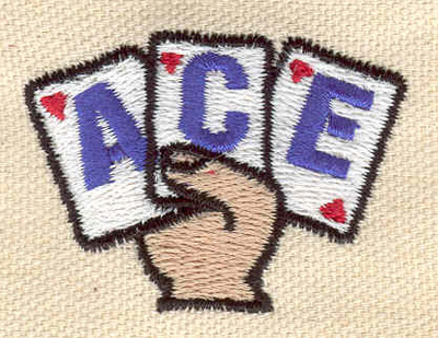 Embroidery Design: Ace<br> 1.87w X 1.32h