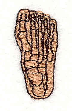 Embroidery Design: Foot Skeleton<br>1.50" x 0.72"
