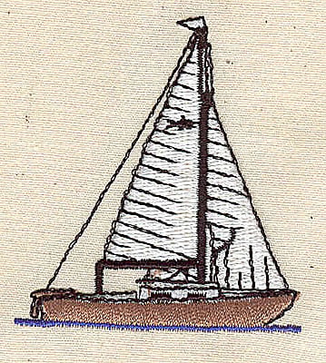 Embroidery Design: Sailboat<br> 2.07w X 2.33h