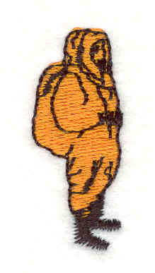Embroidery Design: Biohazard Suit<br> 1.57w X 0.65h | Embroidery Legacy Embroidery Design: Biohazard Suit<br> 1.57w X 0.65h