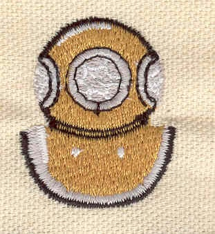 Embroidery Design: Deep sea diving mask<br> 1.12w X 1.40h