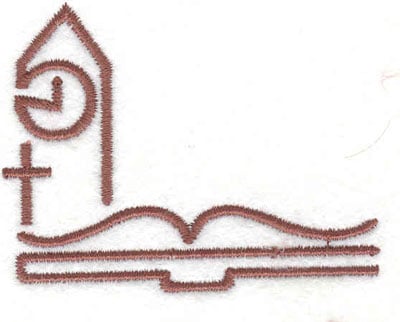 Embroidery Design: Cross bible clock <br>2.61"w X 2.06"h