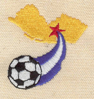 Embroidery Design: Soccer ball with star<br> 2.09w X 1.89h