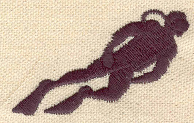 Embroidery Design: Scuba diver<br> 2.42w X 1.46h