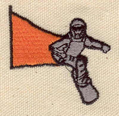 Embroidery Design: Snowboarder with flag<br> 1.85w X 1.80h