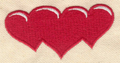 Embroidery Design: Heart trio<br> 3.04w X 1.59h