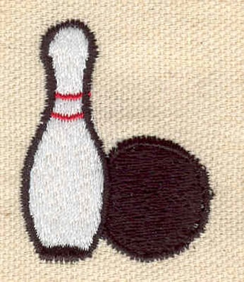 Embroidery Design: Bowling Pin and Ball<br> 1.28w X 1.64h