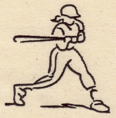Embroidery Design: Female baseball player<br> 3.26w X 3.39h