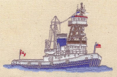 Embroidery Design: Coast Guard vessel<br> 3.79w X 2.54h