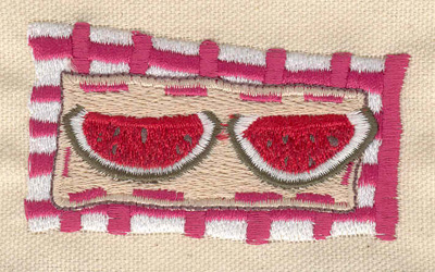 Embroidery Design: Watermelon slices<br> 3.15w X 1.85h