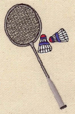 Embroidery Design: Badminton raquet with birdies<br> 1.96w X 3.30h