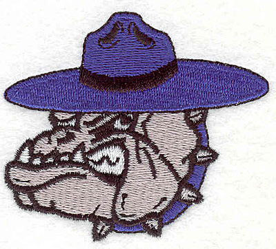 Embroidery Design: Bulldog H<BR>2.31" x 2.59"