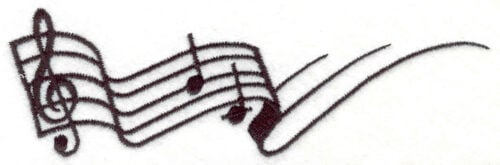 Embroidery Design: Treble Clef with notes <br> 1.77" X 0.65"