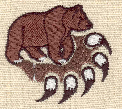 Embroidery Design: Bear and paw<br> 2.16w X 2.02h