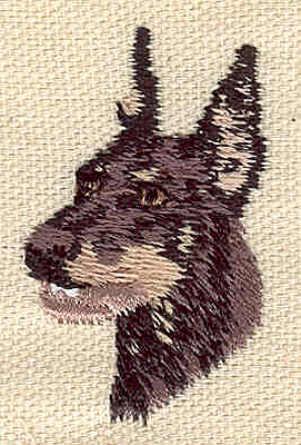 Embroidery Design: Doberman<br>1.09w X 1.77h