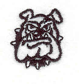 Embroidery Design: Bulldog Head J<BR>1.01" x 0.87"