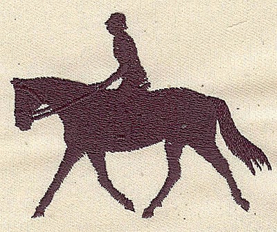 Embroidery Design: Horse and rider<br>2.48in. H x 3.19in. W