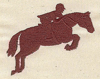 Embroidery Design: Horse and rider jumping<br>2.31in. H x 2.82in. W | Embroidery Legacy Embroidery Design: Horse and rider jumping<br>2.31in. H x 2.82in. W