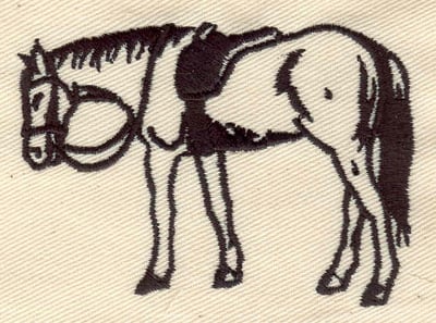Embroidery Design: Horse with saddle <br> 2.98w X 2.10h