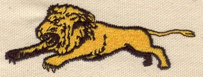 Embroidery Design: Lion leaping<br> 3.57w X 1.32h