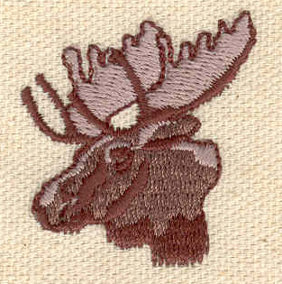 Embroidery Design: Moose head<br> 1.28w X 1.43h
