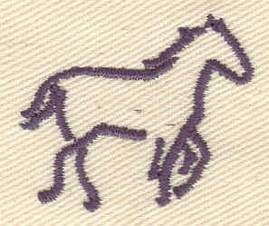 Embroidery Design: Horse outline<br> 1.28w X 1.08h