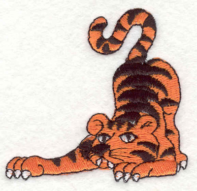 Embroidery Design: Tiger crouching <br>2.68"w X 2.54"h