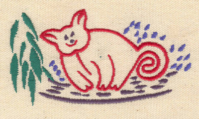 Embroidery Design: Possum <br> 4.32w X 2.26h
