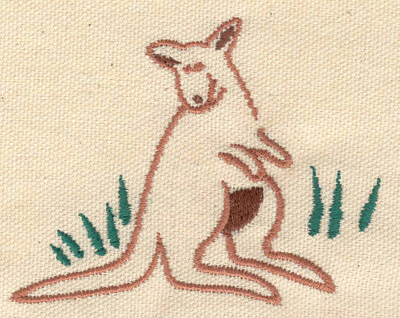 Embroidery Design: Kangaroo<br> 3.33w X 2.61h