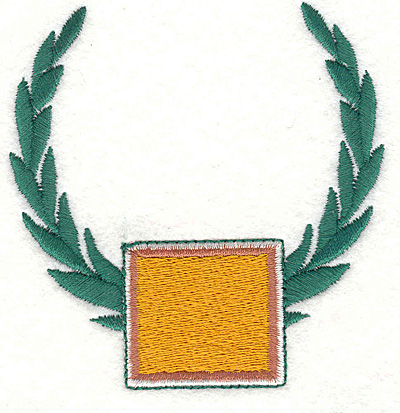 Embroidery Design: Wreath and Rectangle<br> 3.12" X 3.02"